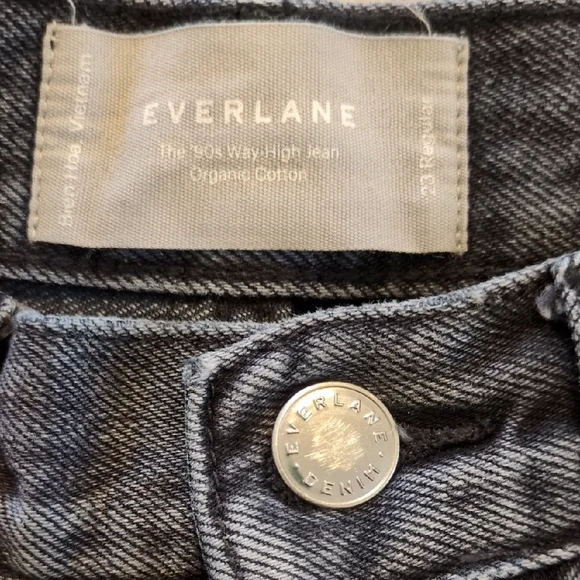Everlane The 90s Way High Jean High Rise Faded Black 🖤 sz 23 -measures to sz 26 - Picture 9 of 16